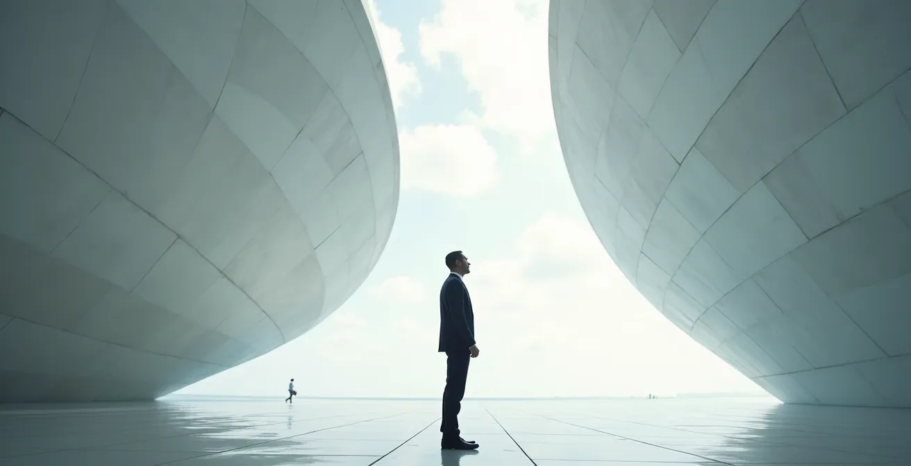 Minimalist architectural curves representing financial growth trajectory